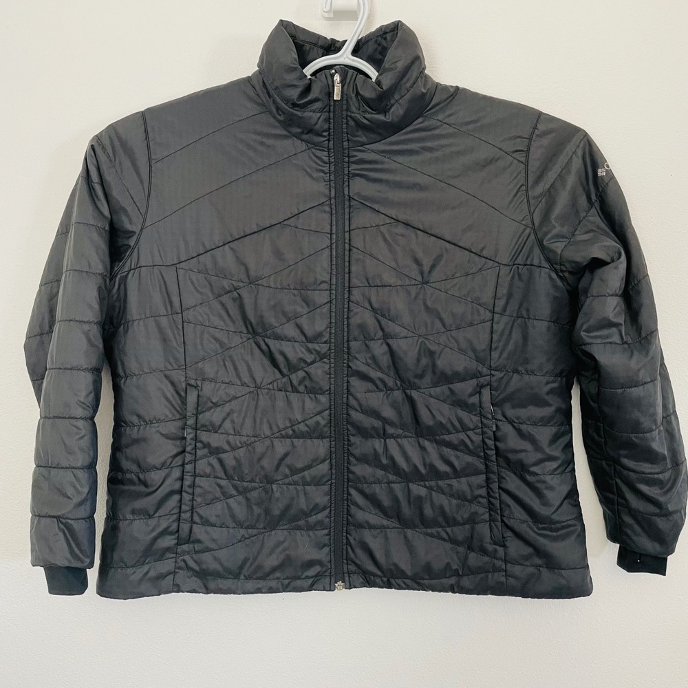 Columbia Womens 3X Omni-Heat Lightweight Jacket Black Quilted Full Zip Insulated